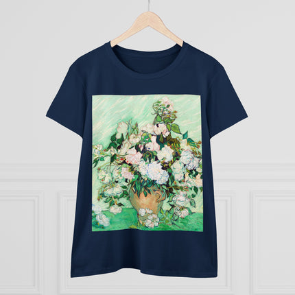 Roses by Vincent Van Gogh Women's Midweight Cotton Tee