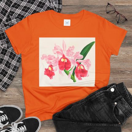 Cattleya gigas by Jean Jules Linden Women's Midweight Cotton Tee