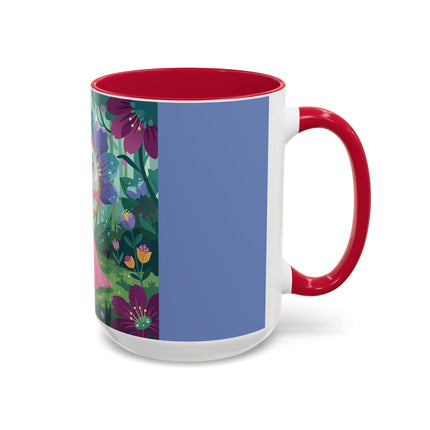 The Lady Of The Enchanted Mirror Colorful Mugs – Art Deco Botanical Elegance