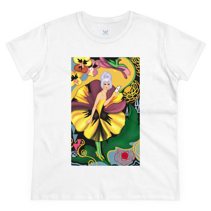 Women's Enchanted Pansy Print Midweight Cotton Tee