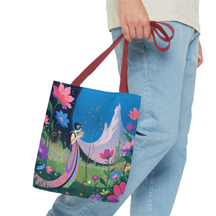 🌸🏔️ The Lady Of The Mountain Garden Tote Bag – Art Deco Floral Fantasy