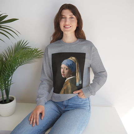 Girl with a Pearl Earring by Johannes Vermeer Heavy Blend™ Crewneck Sweatshirt
