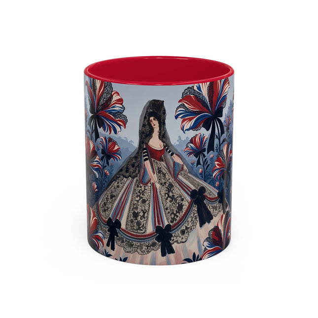 🌹🎀 The Midnight Lace Garden Colorful Mug – Art Deco Fashion Elegance