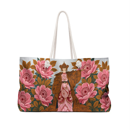 🌸👑 The Imperial Rose Blossom Empress Weekender Bag – Art Deco Floral Elegance