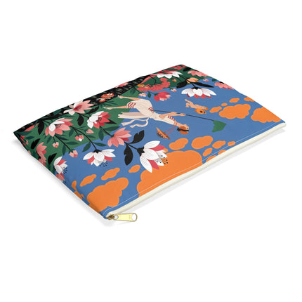 🪁🌺 The Lady Of The Flying Garden Accessory Pouch – Art Deco Floral Fantasy