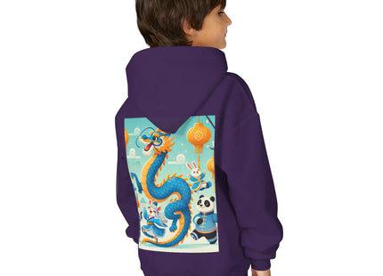 Blue & Gold Dragon Festival Parade Youth Heavy Blend Hooded Sweatshirt
