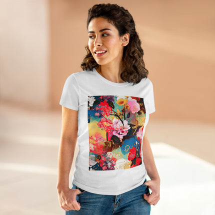 Women's Ethereal Irises Print Midweight Cotton Tee