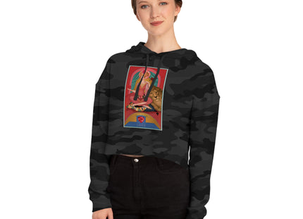 July & Ruby (from the Gem Series) by Sofia Chiostri Women’s Cropped Hooded Sweatshirt