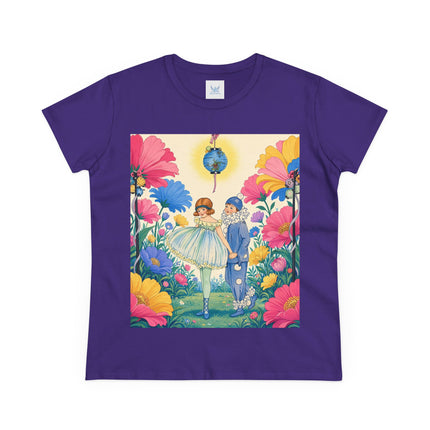 🌸🏮 The Lantern Garden Stroll Cotton Tee – Art Deco Floral Whimsy