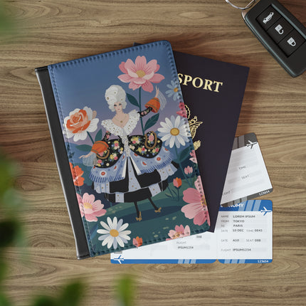🌸🎀 The Grand Floral Promenade Passport Cover – Art Deco Fashion Fantasy