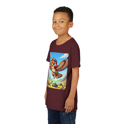 Red-Tailed Hawk in Battle Youth Short Sleeve Tee
