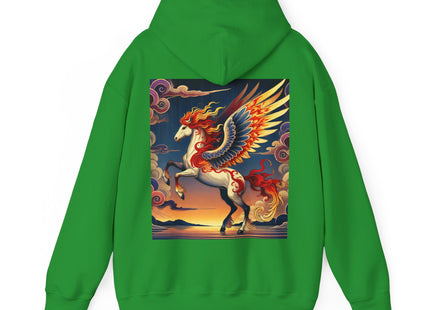 Flame-Winged Horse at Sunset – Heavy Blend™ Hooded Sweatshirt