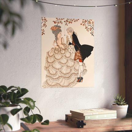 🎭🌸 Gallant Pretense Matte Vertical Poster – Romantic Art Deco Elegance