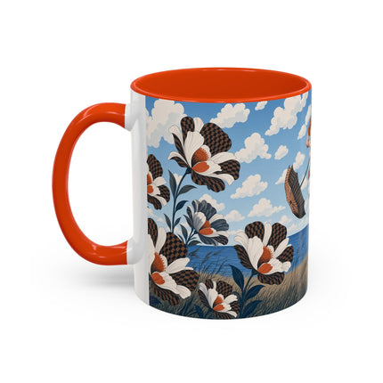 🌊🌼 The Windswept Seaside Promenade Colorful Mug – Art Deco Coastal Elegance