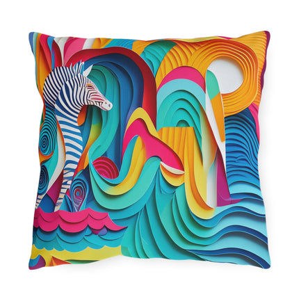 Surfing Zebra Outdoor Pillows