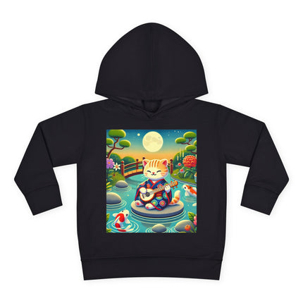 Melodic Kitten by the Koi Pond Toddler Pullover Fleece Hoodie