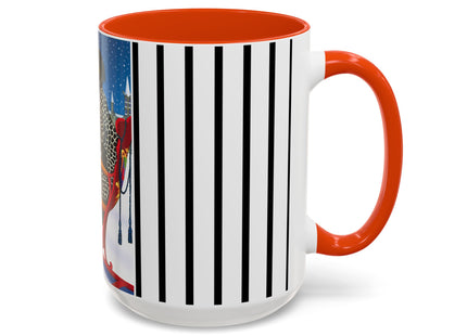 Elegant Winter Woman in Sleigh Colorful Mugs (11oz, 15oz)