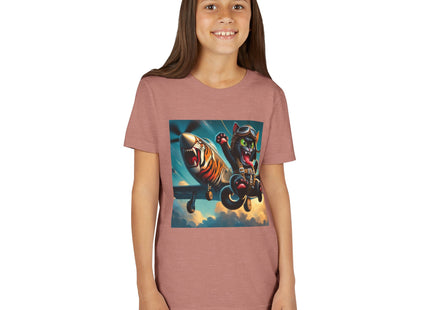 Parachuting Cat Commando Youth Short Sleeve Tee