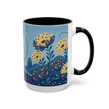 🌼🦋 The Enchanted Butterfly Garden Promenade Colorful Mug – Art Deco Floral Whimsy
