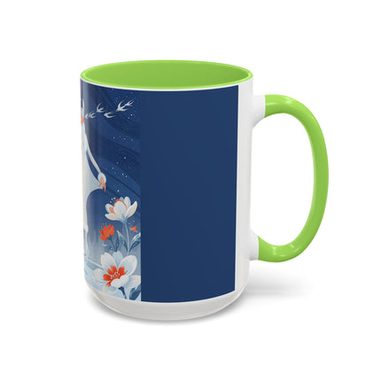 ❄️⛸️ The Winter Skater’s Flight Colorful Mug – Art Deco Floral Fantasy