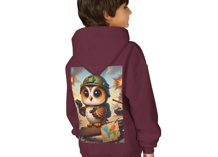 Owl on the Front Lines Youth Heavy Blend Hooded Sweatshirt