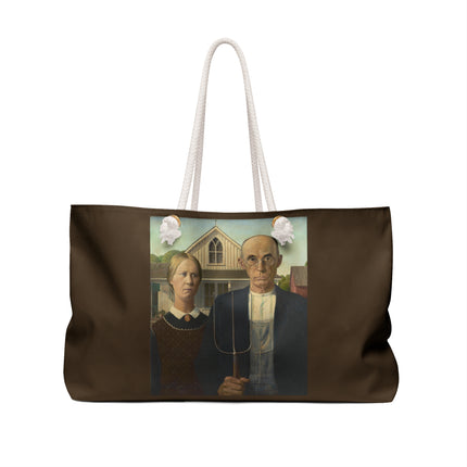 American Gothic by Grant Wood Weekender Bag