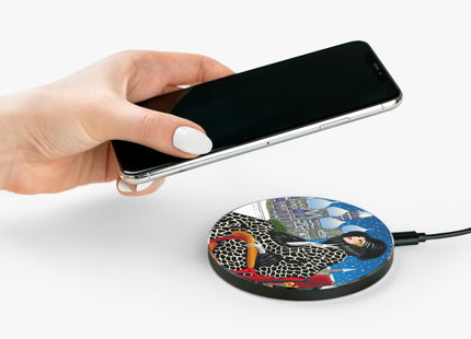Elegant Winter Woman in Sleigh Wireless Charger