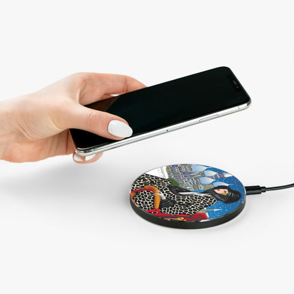 Elegant Winter Woman in Sleigh Wireless Charger