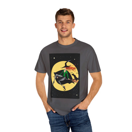 A Witch’s Moonlit Flight Unisex Garment-Dyed T-shirt
