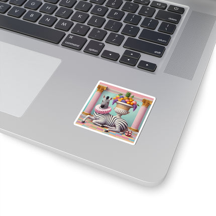 Zebra, Fruit, and Pink Columns Kiss-Cut Stickers (4 Stickers)
