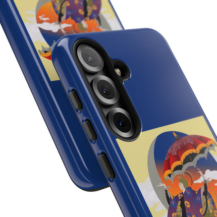 Parasol Sunset Geisha Phone Case – Elegant Twilight Grace