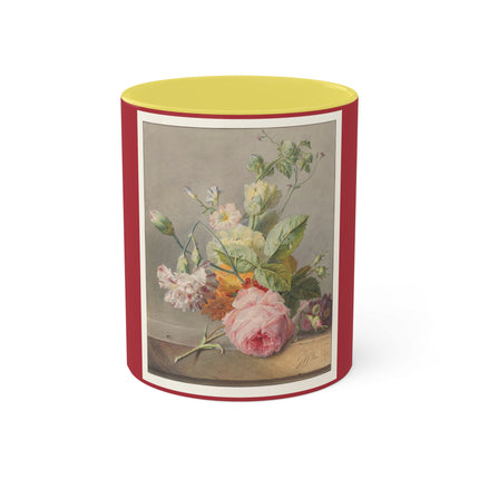 Floral Still Life by Georgius Jacobus Johannes van Os Colorful Mugs, 11oz