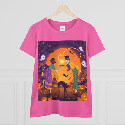 🎃🕯️ The Midnight Halloween Greeting Cotton Tee – Vintage Halloween Charm