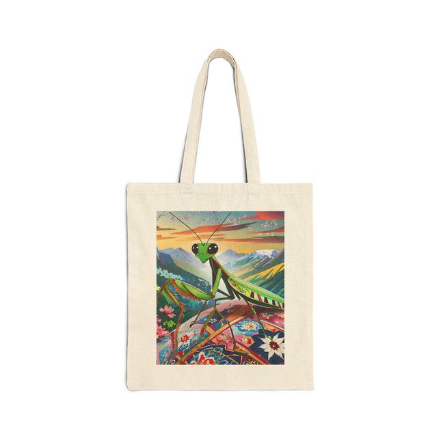 The Joyful Mantis Cotton Canvas Tote Bag