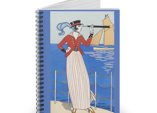 Costume de Yacht by George Barbier Spiral Notebook - Ruled Line