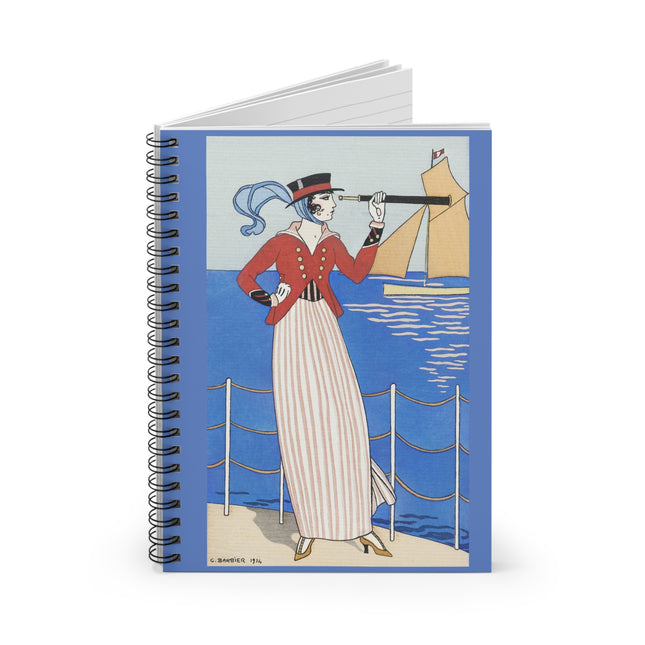 Costume de Yacht by George Barbier Spiral Notebook - Ruled Line