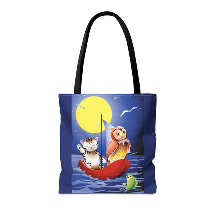 Children's Art Owl and Pussy Cat Tote Bag  (AOP)