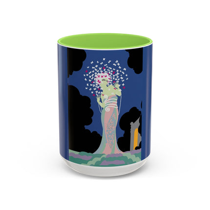 Butterfly Enchantress Colorful Mugs – Ethereal Art Deco Magic & Transformation