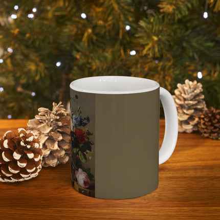 An Arrangement with Flowers Georgius Jacobus Johannes van Os Ceramic Mug 11oz