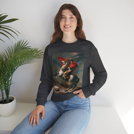 Napoleon Crossing the Alps by Jacques-Louis David Heavy Blend™ Crewneck Sweatshirt