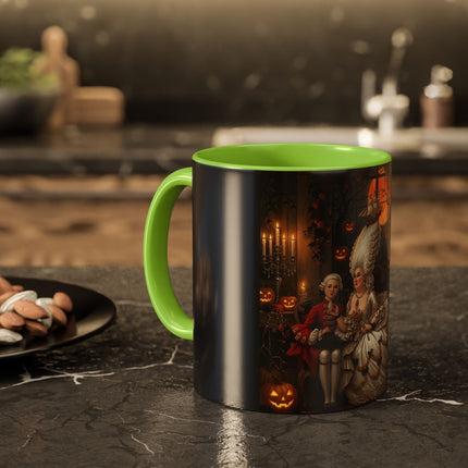 🌙🎃 The Moonlit Pumpkin Parlor Colorful Mug – Elegant Halloween Charm