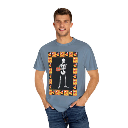 Candy Corn Skeleton Unisex Garment-Dyed T-shirt
