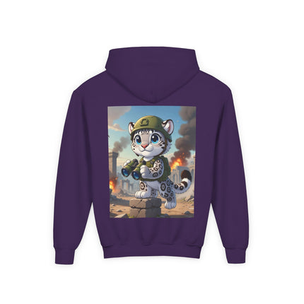 Snow Leopard Lookout Youth Hooded Sweatshirt – Adventure, Curiosity & Fearless Style