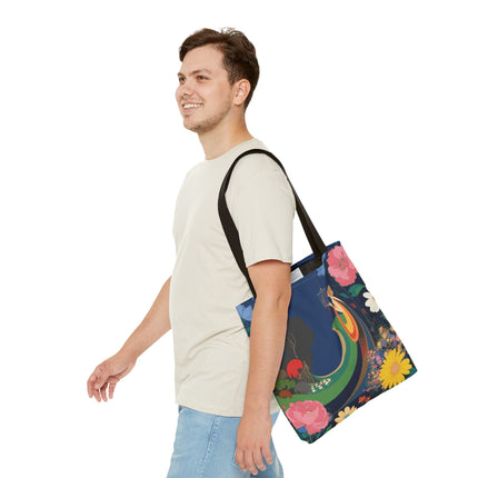 🌙🐦 The Lady Of The Moonlit Birdcage Tote Bag – Art Deco Floral Fantasy