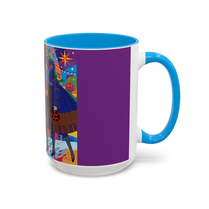 🎄✨ Christmas Among The Twinkling Trees Colorful Mug – Art Deco Holiday Fantasy