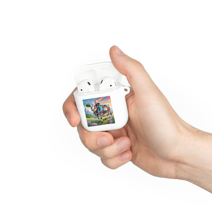 Cyber Glitch Cow AirPods Case Cover