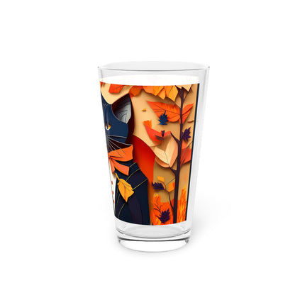 Siamese Cat at an Autumn Harvest Fair Glass, 16oz