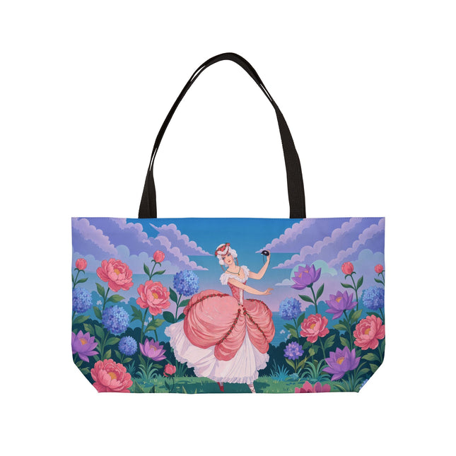 🎭🌸 The Lady Of The Secret Masquerade Weekender Tote Bag – Art Deco Garden Fantasy