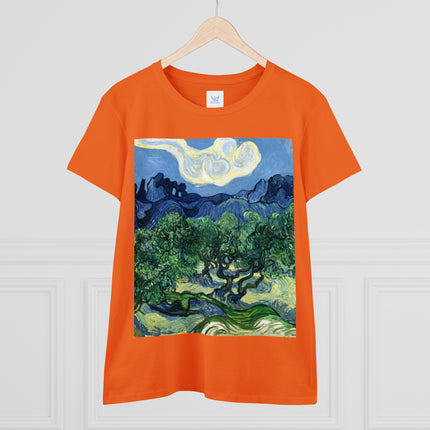 Olive Trees by Vincent Van Gogh Women's Midweight Cotton Tee