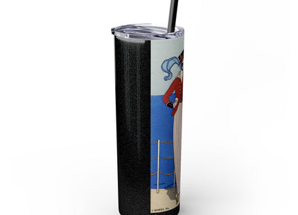 Costume de Yacht by George Barbier Skinny Tumbler with Straw, 20oz